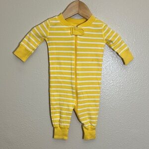 Hanna Andersson Yellow White Striped One Piece Pajamas